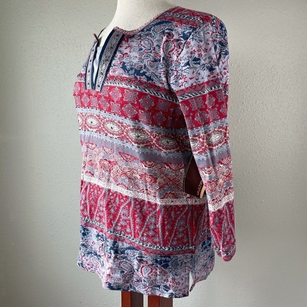NWT Multiples Boho Style Top Size M - Picture 4 of 10